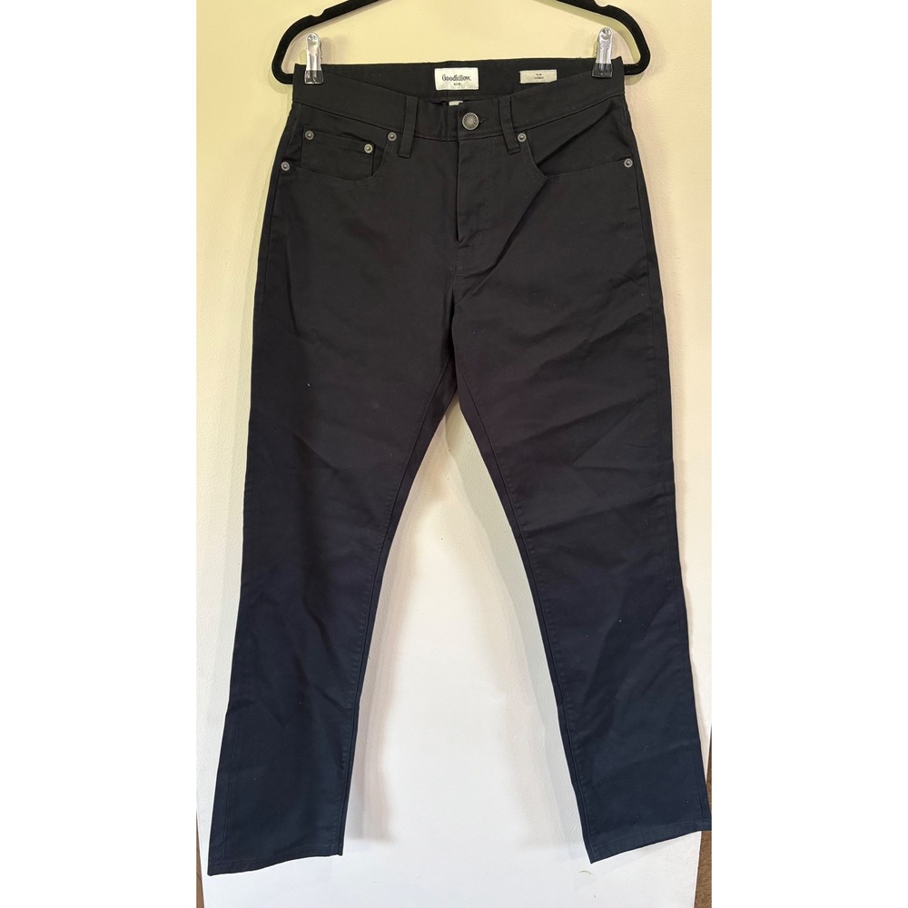 Goodfellow & Co Men's 30x30 Ebony Black Slim Fit Pants Casual Stretch - Picture 2 of 9